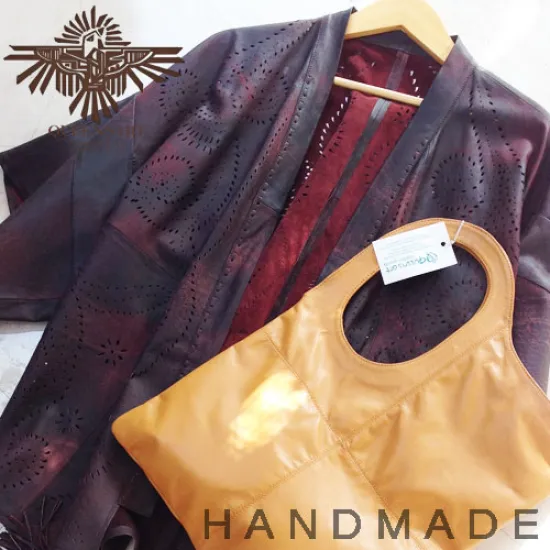 Leather jacket/ shirt  Zambia Leather Kimono  3 edit_web_kimono_maroon