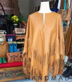 Naoimi Leather Poncho 